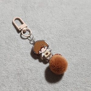 Cute Brown Pom-Pom Dimoo Keychain
